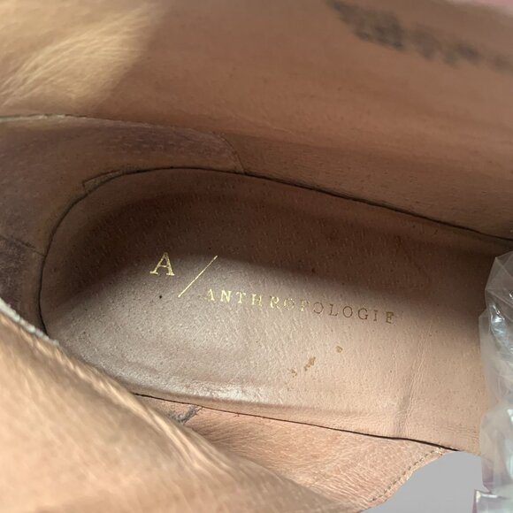 Anthropologie Burgundy Suede Heeled Ankle Boots Side Zip Size 9.5 - Picture 8 of 10